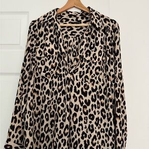 Ann taylo animal print blouse